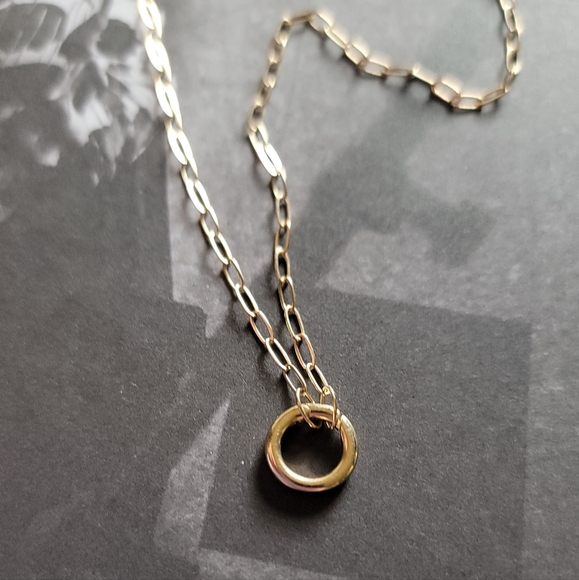 14K Charm Necklace in Yellow Gold 18"- Charm Enhancer Necklace - Picture 7 of 8